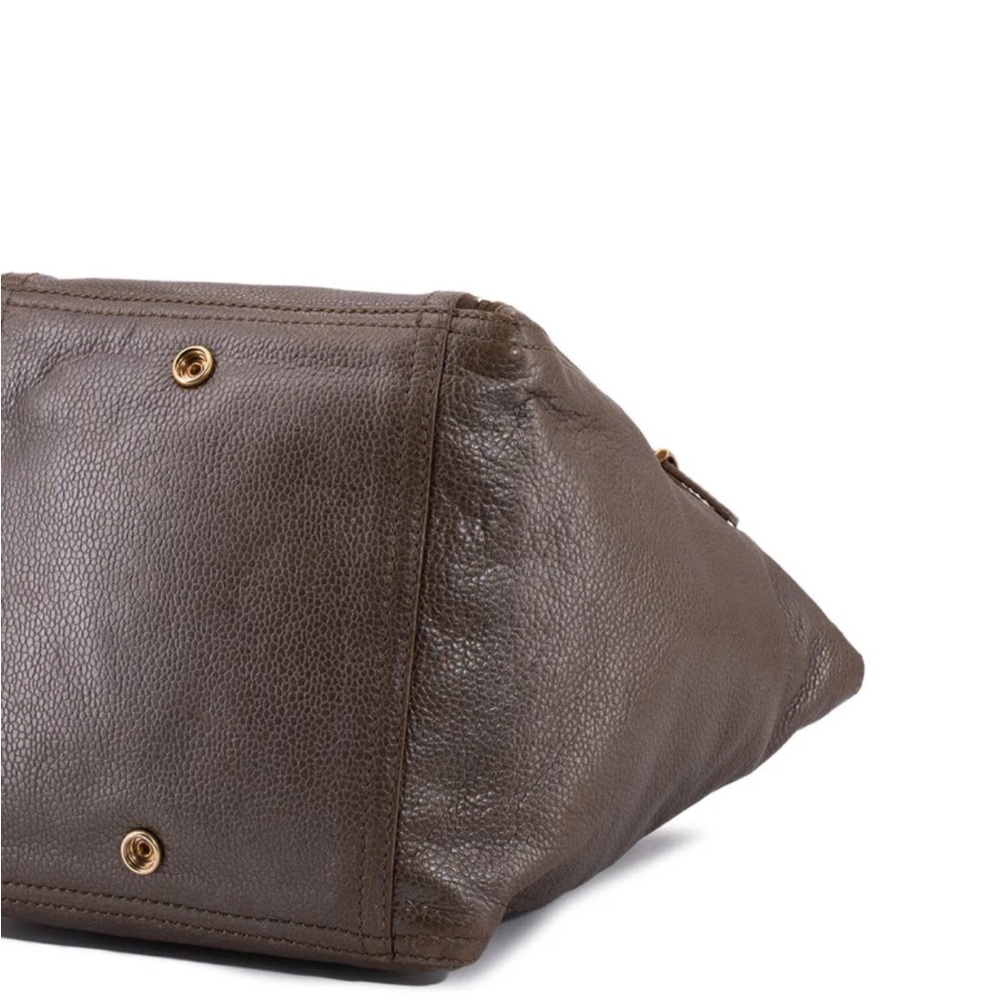Saint Laurent Rive Gauche Downtown Tote Bag XL Hand Bag Dark Brown Women's Auth - Picture 8 of 9